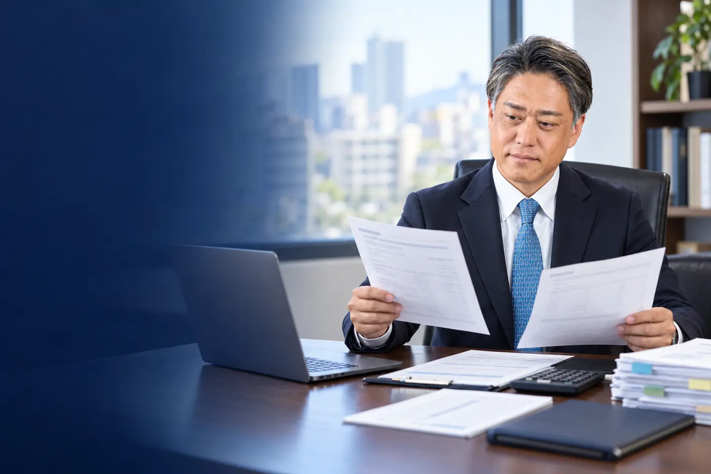 融資・収支資料を確認する甲斐伸明弁護士